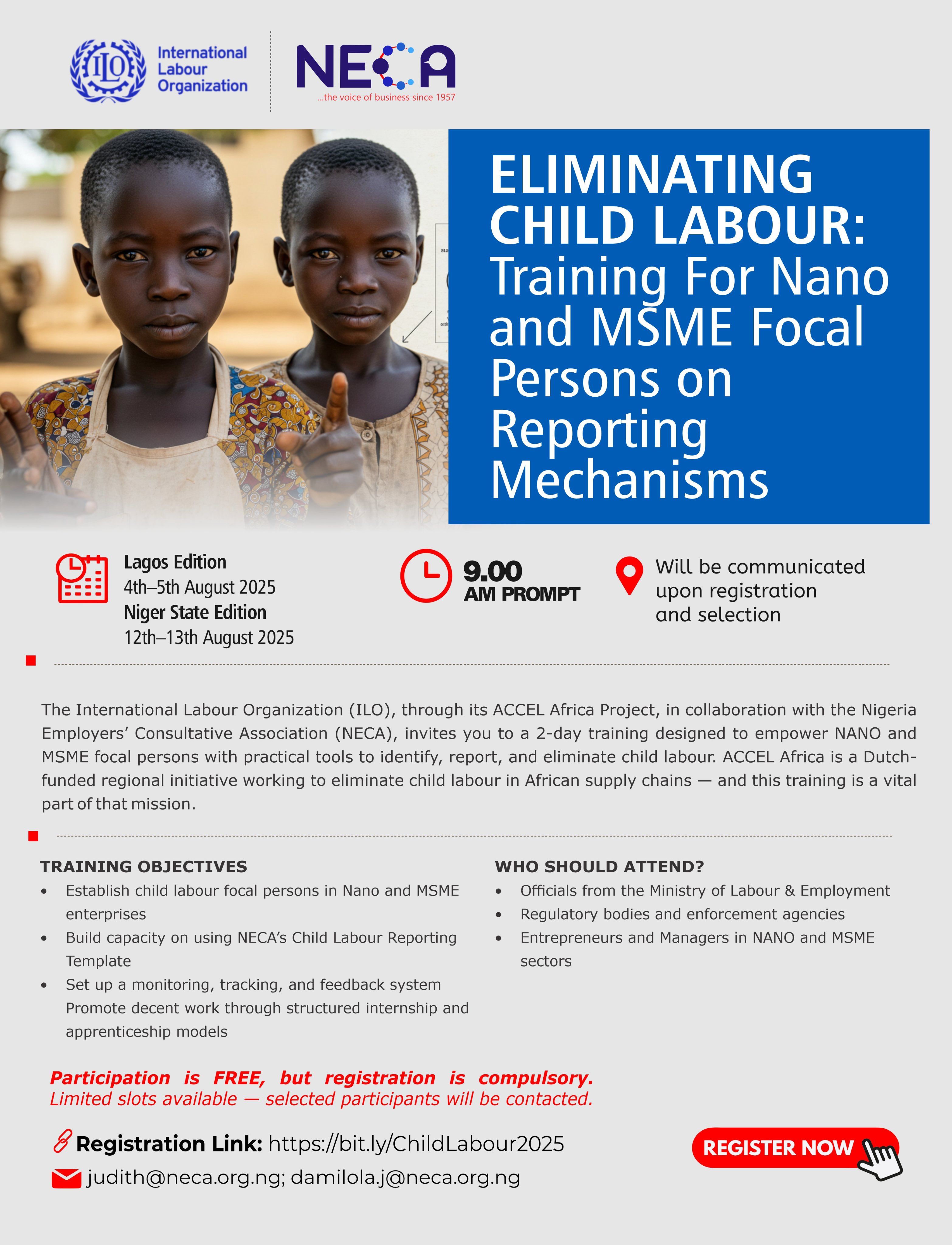 ILO & NECA Eliminate Child Labour Training - Proshare
