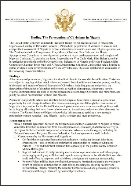 Joint House Appropriations Committee and House Foreign Affairs ...